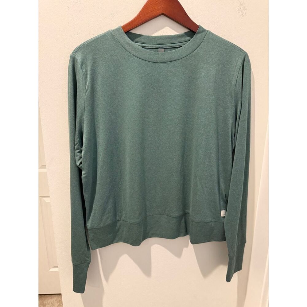 Vuori Daydream Lightweight Crewneck Sweatshirt in Agate Green Heather size L NEW - Picture 3 of 11